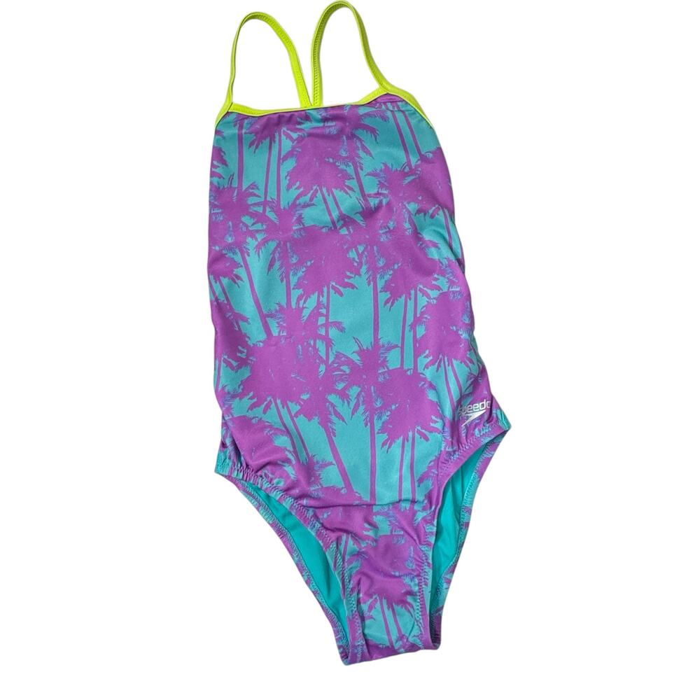 Speedo Vibe SZ 24 Eco Endurance Swimsuit 1-Piece Palm Trees Classic Fit Lined